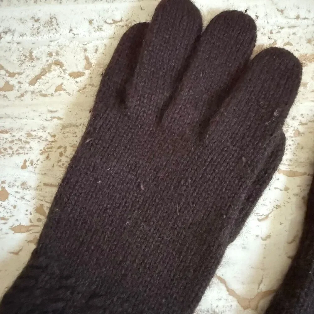 Lauren Ralph Lauren wool/rabbit blend long knit gloves